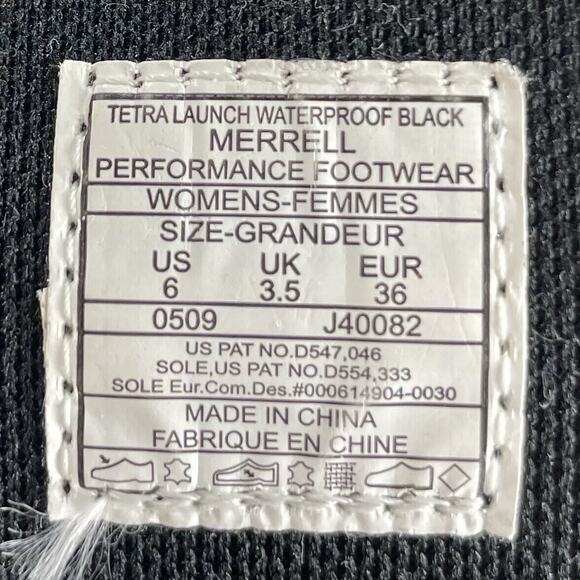 Merrell Tetra Launch Waterproof Black Side Zip Polartec Leather Boots Womens 6 - Picture 10 of 11